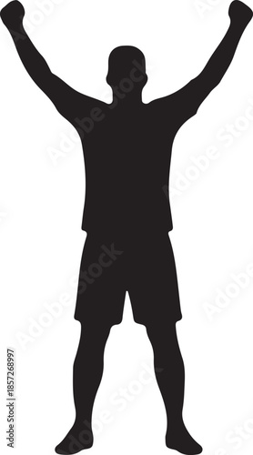 Soccer player silhouette vector illustration, football action poses, kicking ball stance, cad drawing flat vector illustration, sports icon design