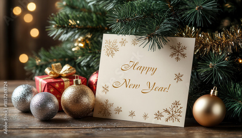 New Year's card with text.