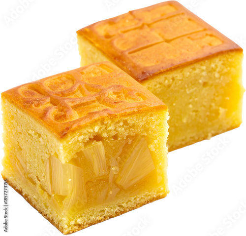 Taiwan pineapple cake feng li su isolated on white