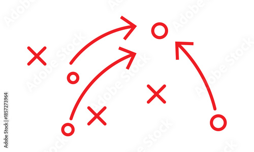 football tactics Icon set. Symbol isolated white background. vector illustration. color editable.