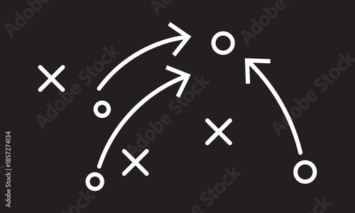 football tactics Icon set. Symbol isolated white background. vector illustration. color editable.