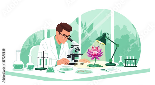 Scientist working in laboratory setting.