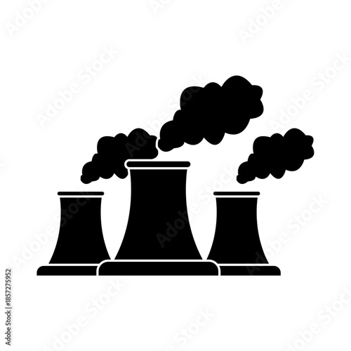 Cooling tower vector icon illustration
