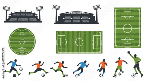 Dynamic Soccer Game Elements: Players, Stadiums, and Fields for Sports Design