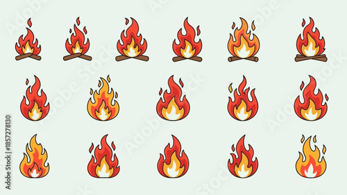 Collection of Various Cartoon Fire Emblems.