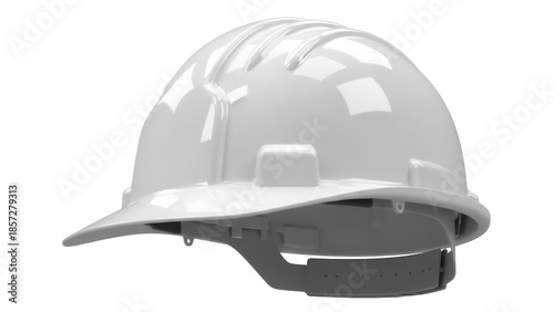 Tableau sur toile Shiny white hard hat PNG isolated on transparent background, construction safety