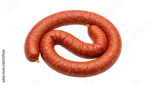 Cuadro en lienzo Smoked sausage ring isolated PNG on transparent background, traditional Polish k