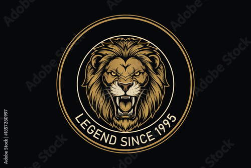 Legendary lion logo with fierce expression since 1995