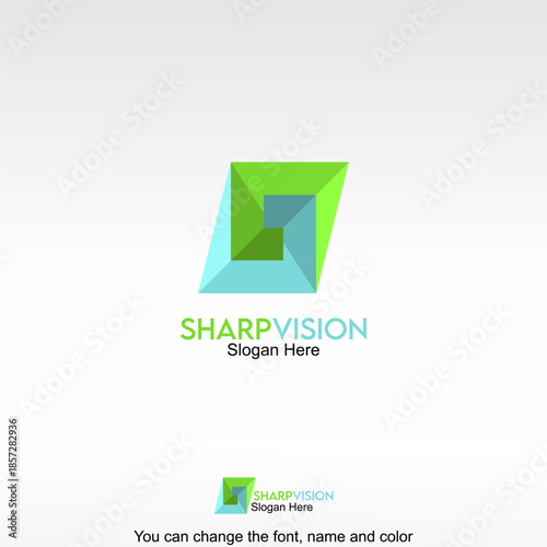 Sharp Vision. A sharp triangular shape with two colors. Symbolizing vision, decisiveness, and direction.