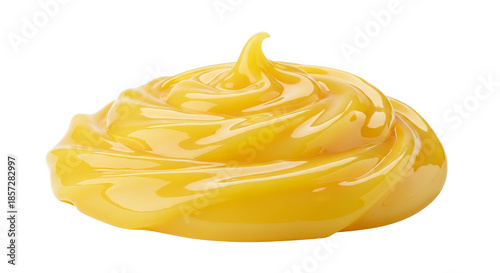 Vibrant Yellow Cream Swirl Isolated Delicious Food Topping