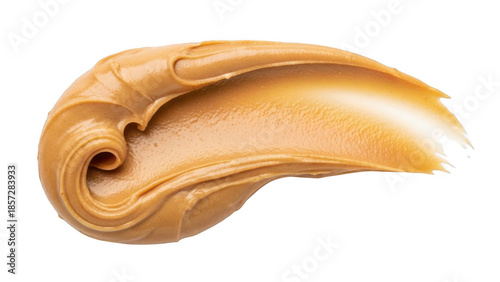 Swirl of creamy peanut butter isolated on transparent background