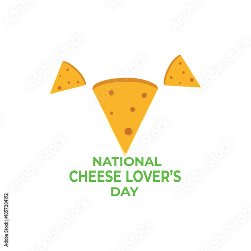 Three cartoon cheese wedges arranged like a face with "National Cheese Lover’s Day" text