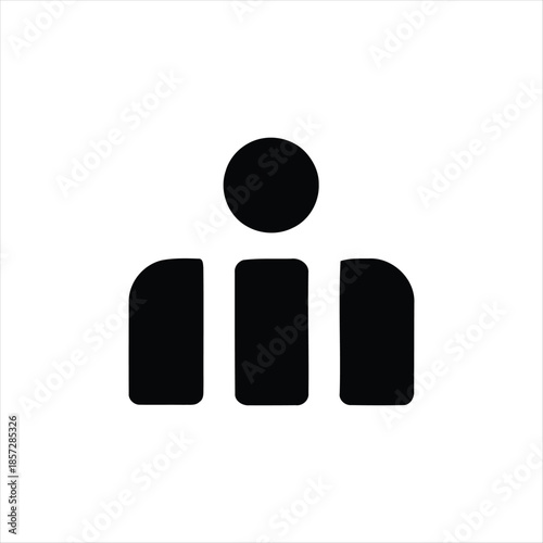 Set of three black minimalist cylindrical shapes with one sphere on white background for design