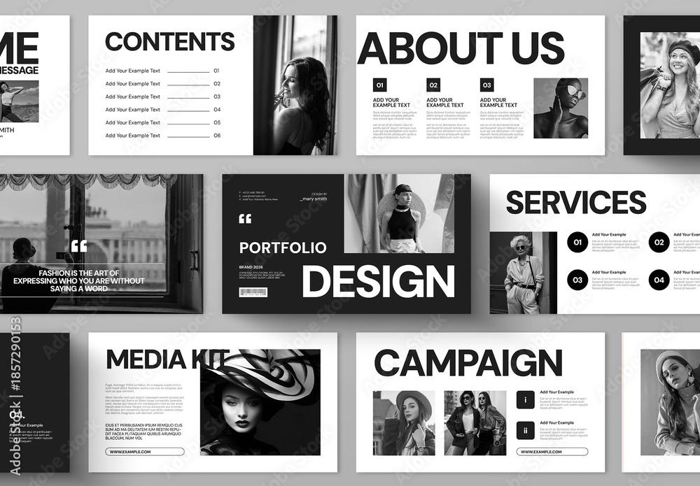 Podfolio Creative Portfolio Presentation Template Design For Minimal Design ...