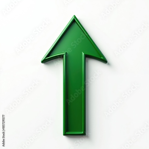 Free Download Green arrow points upward on white background. Progress growth success direction positive change career advancement, financial increase. Represents moving forward upwards on path. Clean design. - GFXLoad