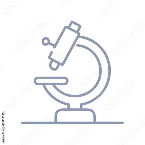Simple microscope iсon in minimal line art style  