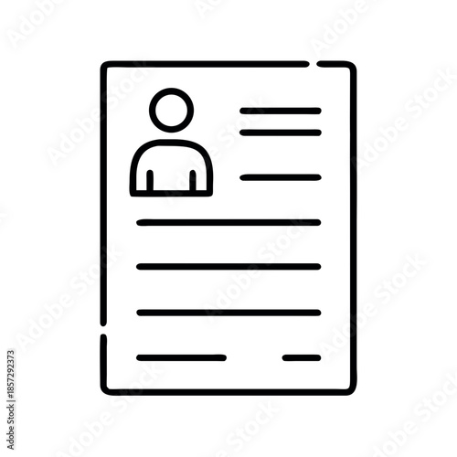 Simple outline of a resume or CV with personal details  