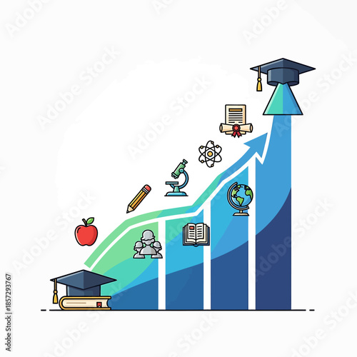 Educational Growth Chart - A Visual Representation of Academic Progression.