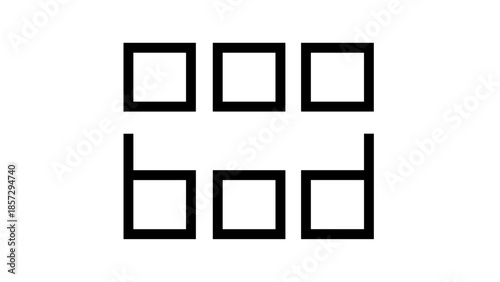 Black Braille Characters on White Background.