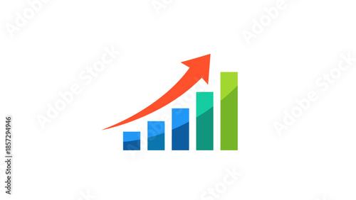 Free Download Colorful Bar Graph with Red Arrow. - GFXLoad
