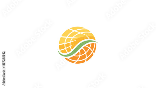 Orange with Green Strip and White Lines.