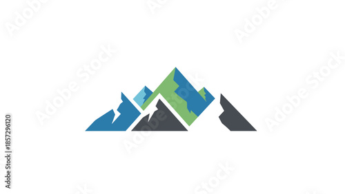 Stylized Mountain Peaks Logo Design Element.