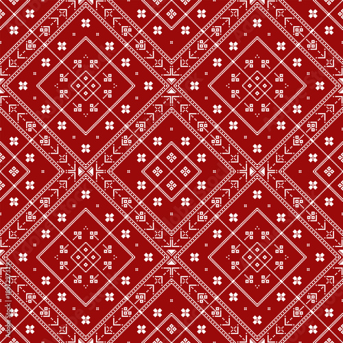 Red and white diamond grid pixel pattern with balanced spacing. A clean abstract surface designed for versatile decorative and layout applications.