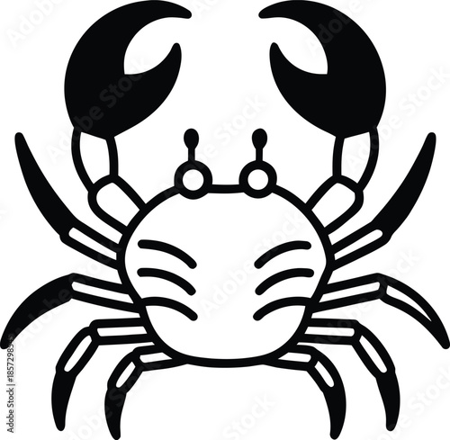 Crab logo. Isolated crab on white background