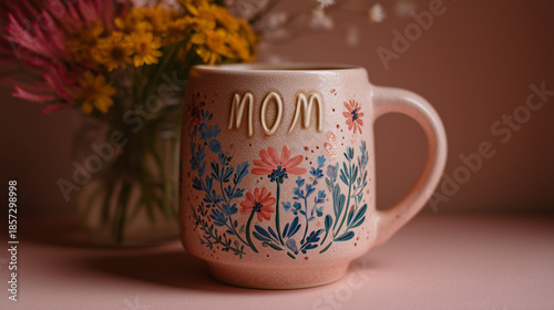Floral ceramic mug with 