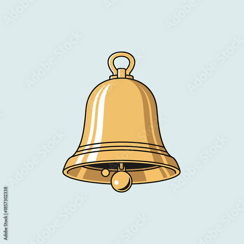 Illustration of a Golden Bell with Clapper and Ring.