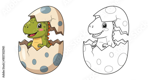 Dino hatching from egg