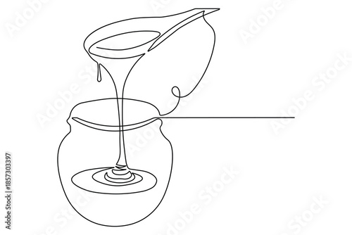 Single line art illustration of a honey trap continuous outline drawing
