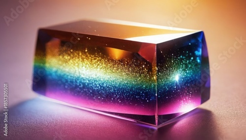 Colorful rainbow light png. Crystal flare and shiny prism reflection with optical sparkles. Transparent overlay for bright glass effect or abstract jewelry background. 3