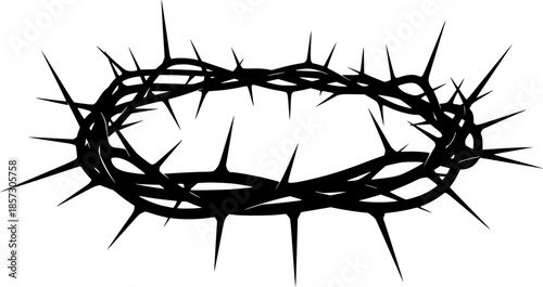 Black Vector Silhouette: Crown of Thorns
