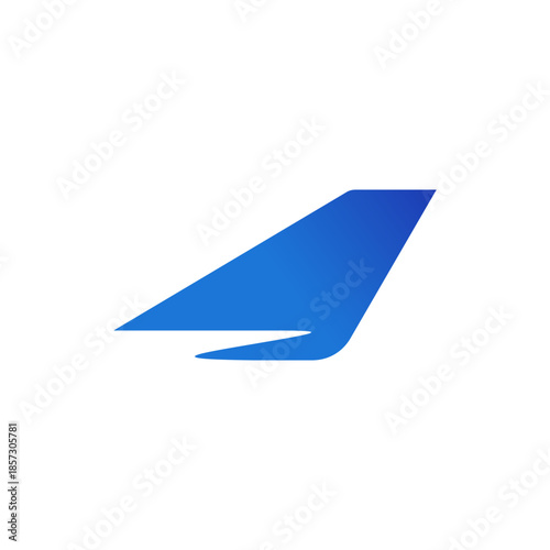 air travel minimalist tail plane logo. aviation agency icon