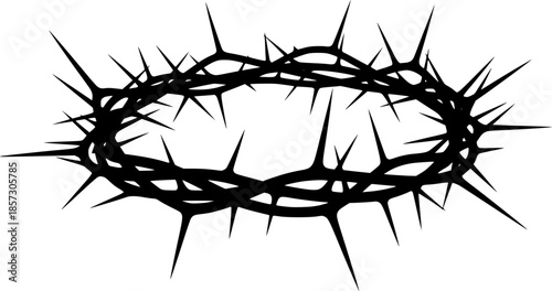 Black Vector Silhouette: Crown of Thorns
