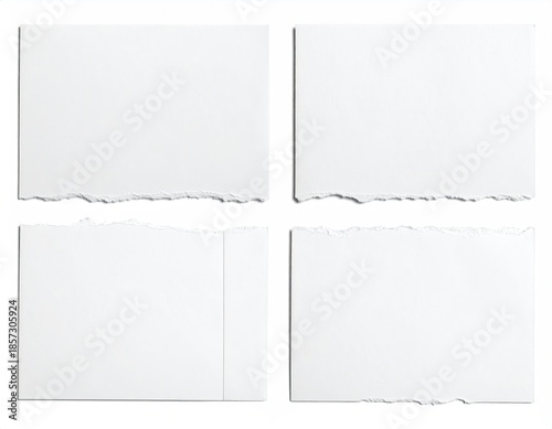 Wallpaper Mural White paper sheets, torn edges, isolated, minimalist Torontodigital.ca