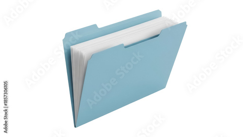 Photos Light blue file folder with documents isolated PNG, office organization and pape