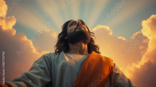 AI-generated image of Jesus's ascension to heaven