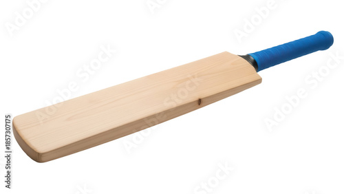 Fotografia Cricket bat isolated PNG on transparent background, wooden sports equipment for