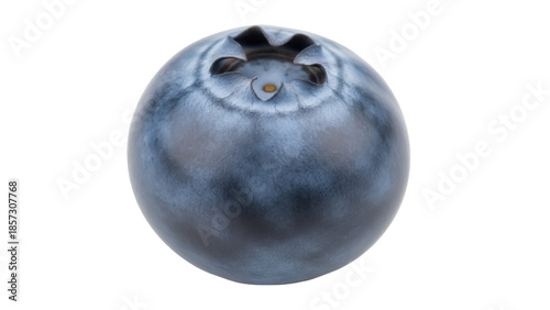 Fresh blueberry isolated PNG on transparent background, single ripe berry with natural bloom for healthy eating and fruit designs