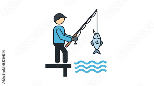 Fisherman proudly displays his catch of the day.