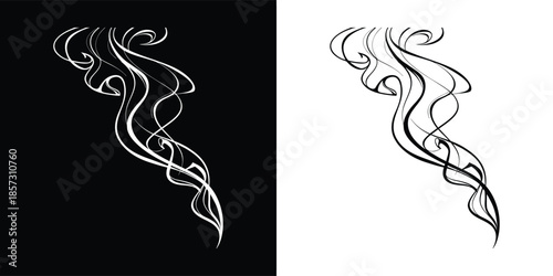 Elegant smoke trails intertwine and dance, creating a mesmerizing display of ethereal beauty isolated on white background a captivating visual symphony