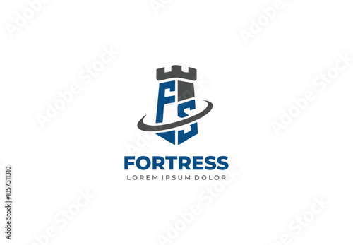 Letter FS Fortress concept logo design for your branding and identity