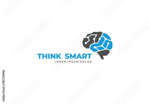 Digital brain concept logo design for your branding and identity