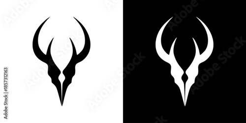 Modern Monoline Horn Logo Bla...