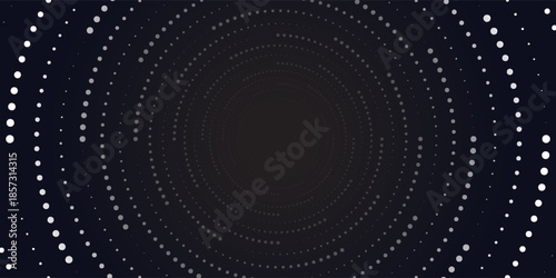 Abstract Circular Pattern Vector Background. Round Colorful Arcs Spiral Backdrop. Moving Circles. 3D Tunnel Depth Effect. Vector Illustration. Radial Speed Lines
