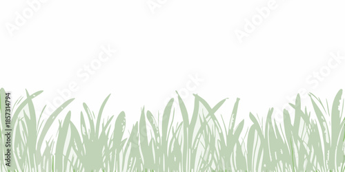 Simple illustration of green grass blades against a clean white background