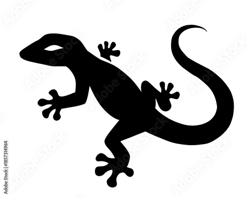 lizard silhouette, icon isolated on white background, vector illustration 1
