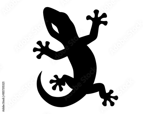 lizard silhouette, icon isolated on white background, vector illustration 2
